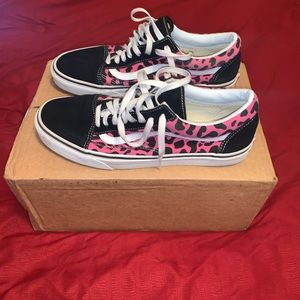 Vans Pink Cheetah/Orange Old Skool Low sneakers